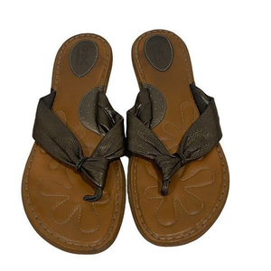 BOC Born Concept‎ Bronze Knotted Leather Flip Flop Sandals Size 11